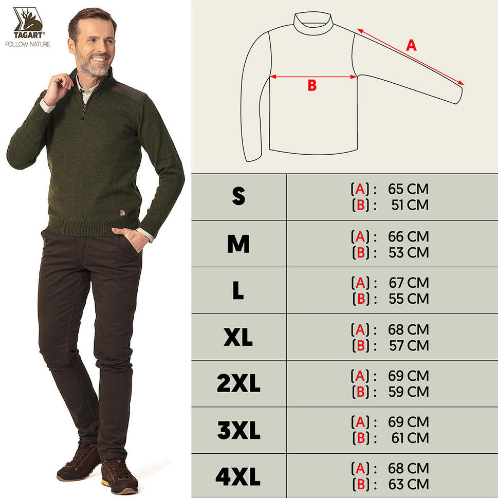 Sweter myśliwski męski Thorn 2 ze stójką z wełny