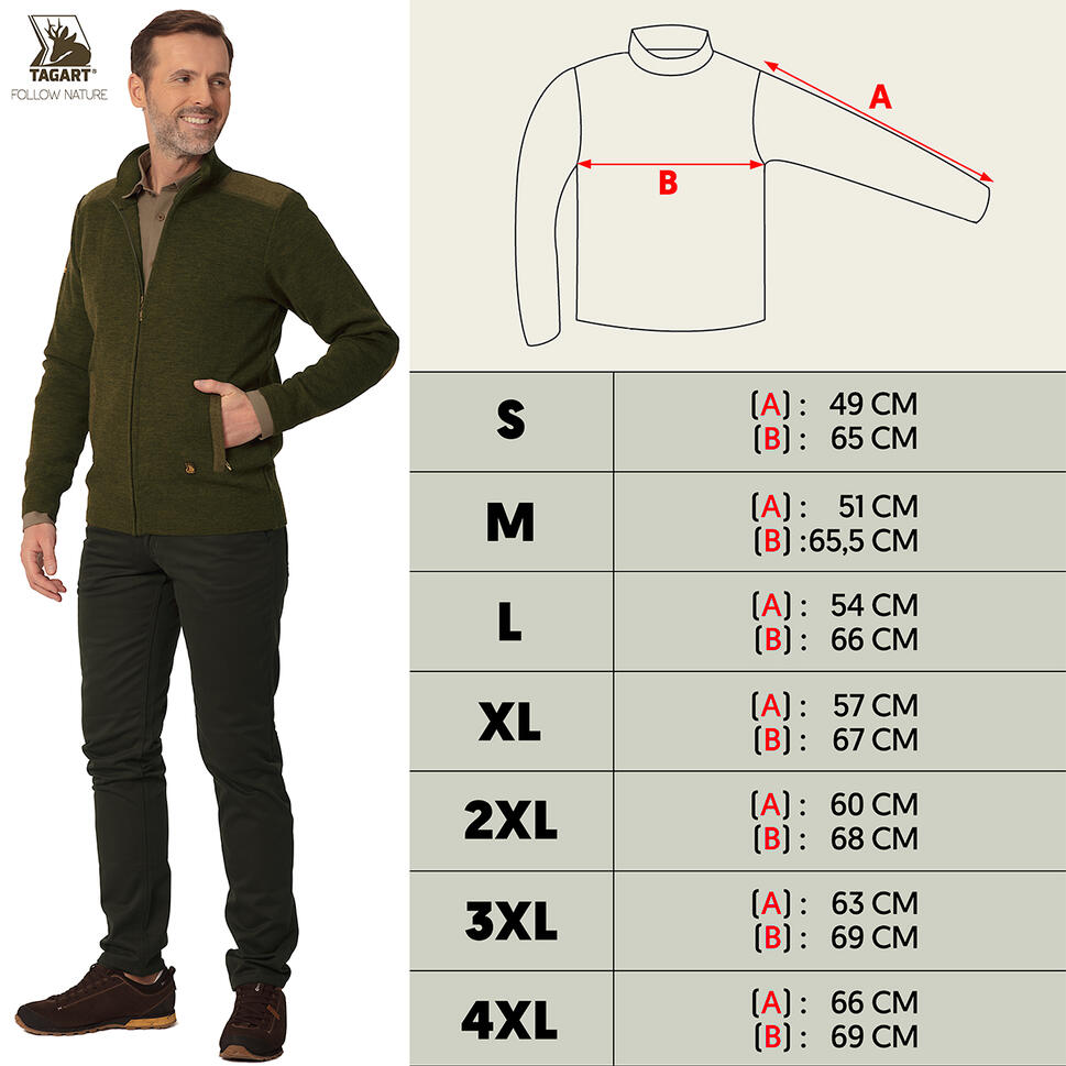 Sweter myśliwski męski Tagart Moore 2 wełna merynosa Merino