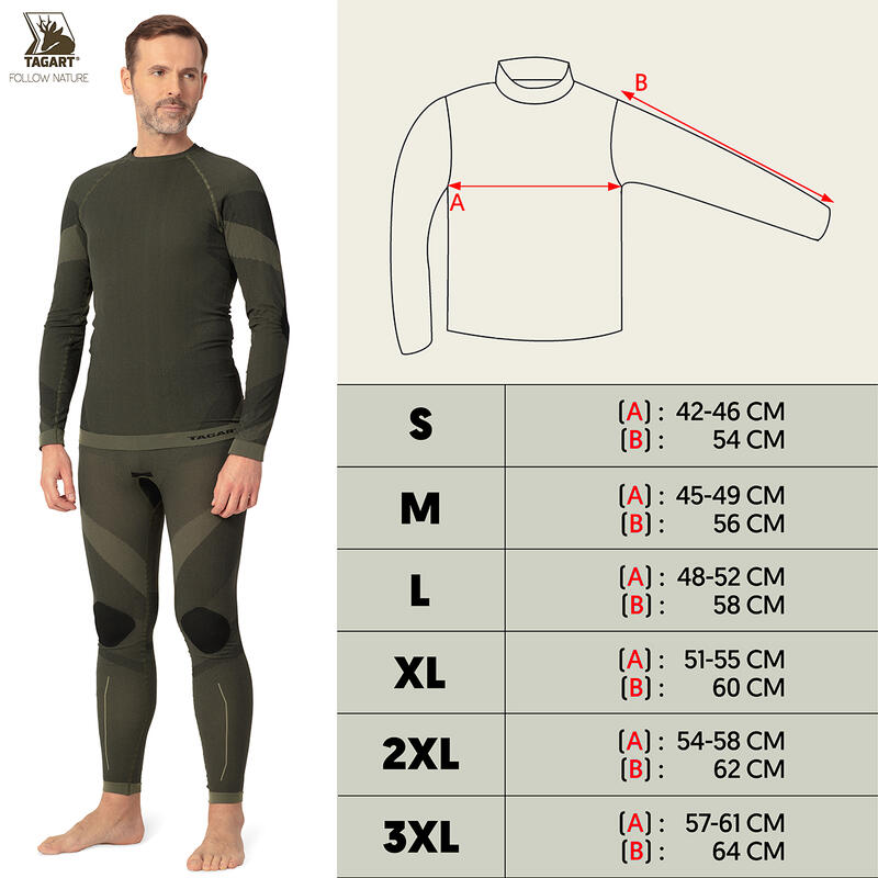 Tricou de teren termoactiv cu mânecă lungă Woodsman cu ioni de argint