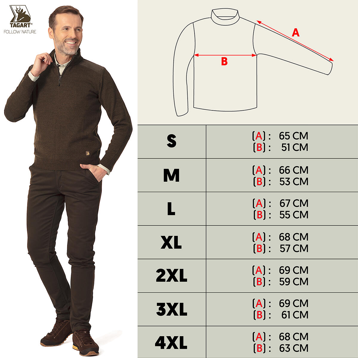 Suéter de caza para hombre con lana Tagart Thorn 2 marrón 2/5