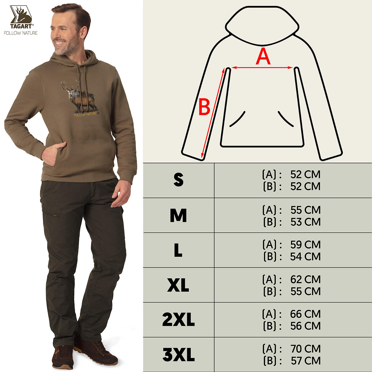 Bluza myśliwska Tagart FNS Deer Brown nadruk z jeleniem 2/5