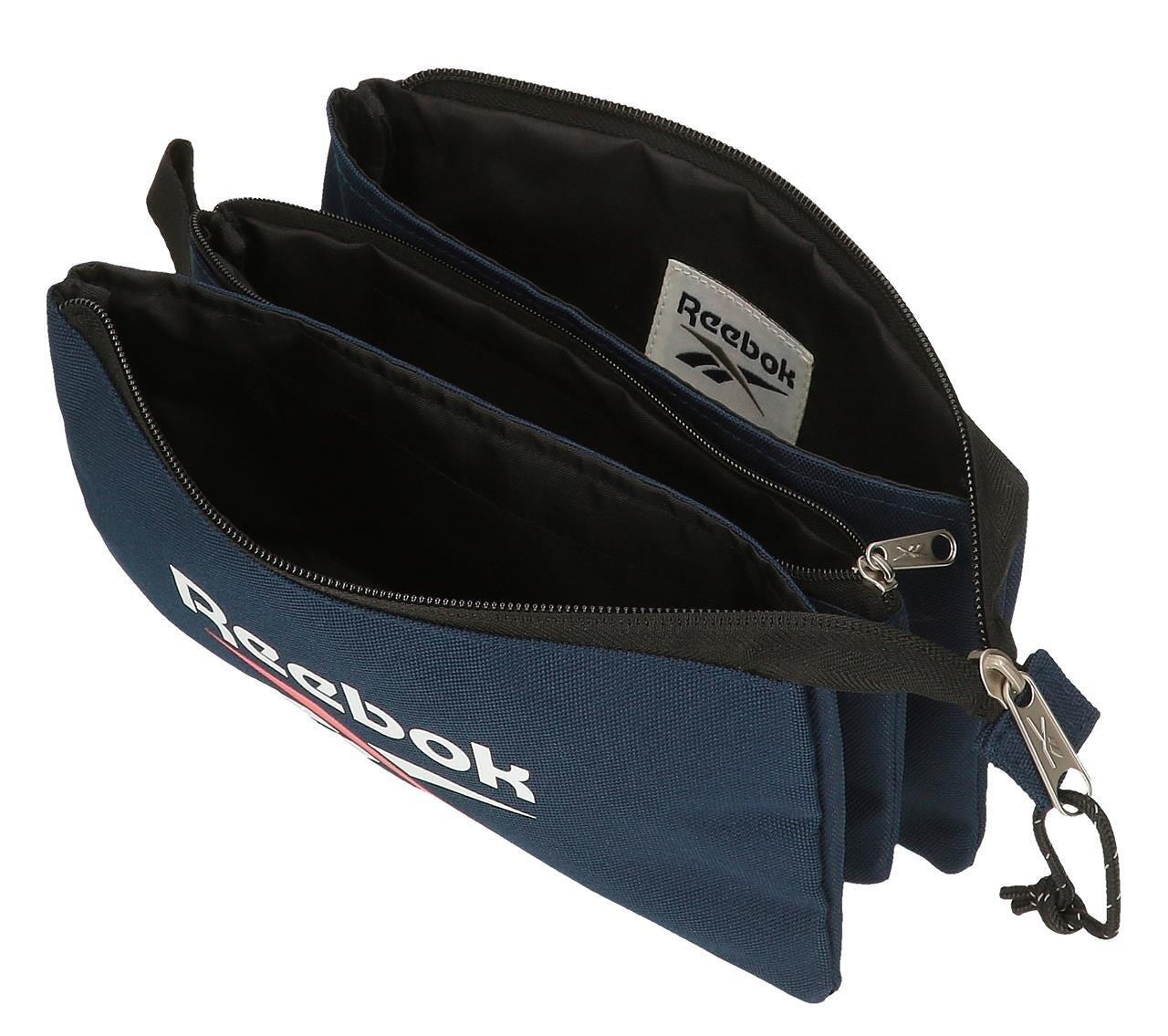 Estojo de três compartimentos Unisex Reebok Boston 12cm Azul marinho 3/5