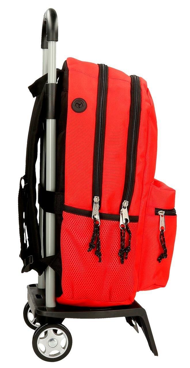 Zaino scolastico a due scomparti con carrello unisex Reebok Boston 44cm Rosso 4/5
