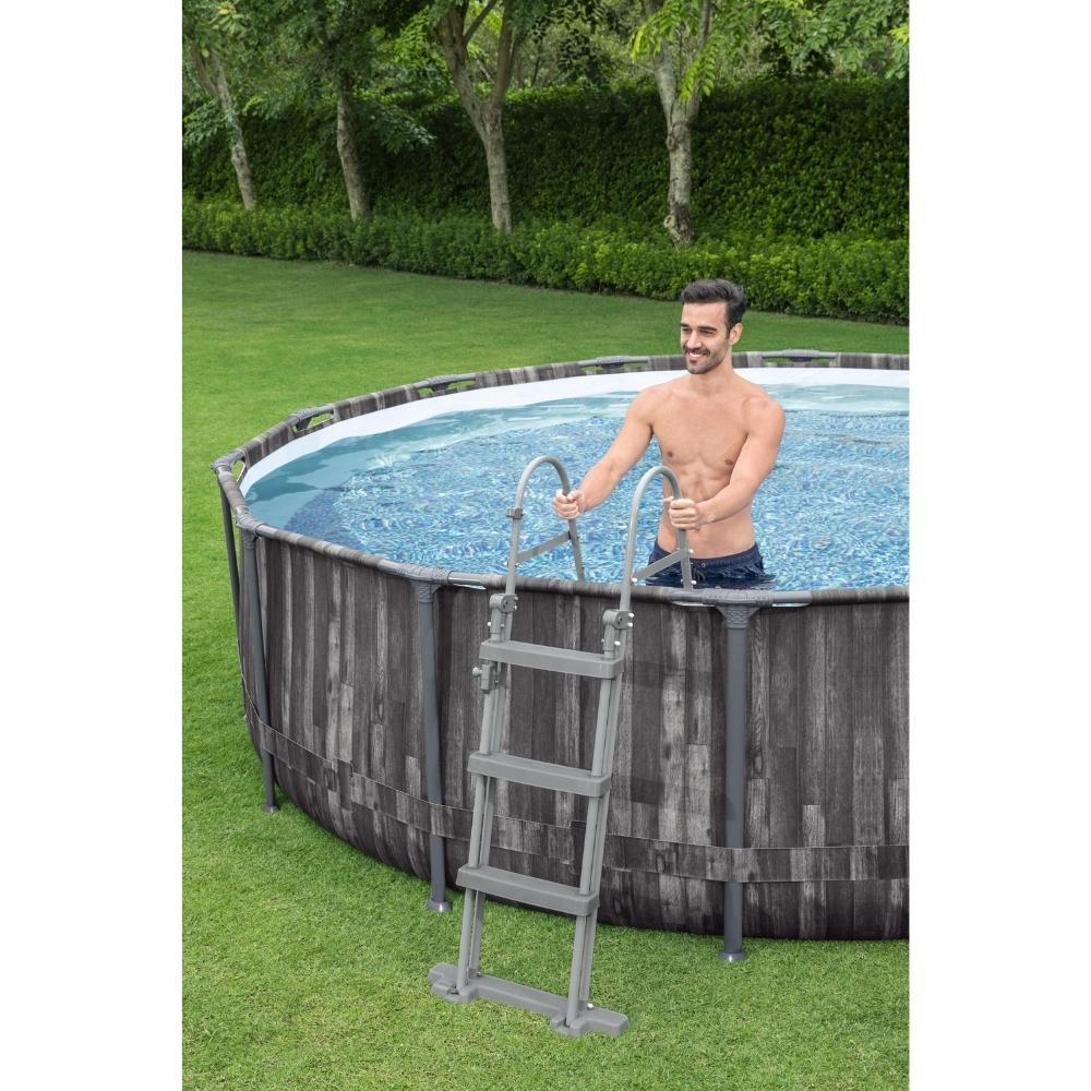 Bestway - Steel Pro MAX - Piscine tubulaire - 427x107 cm - Impression sur bois 7/7