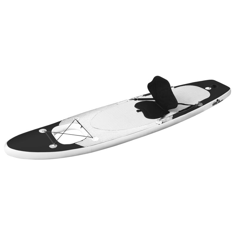 Set de tabla de paddle surf hinchable negro 300x76x10 cm