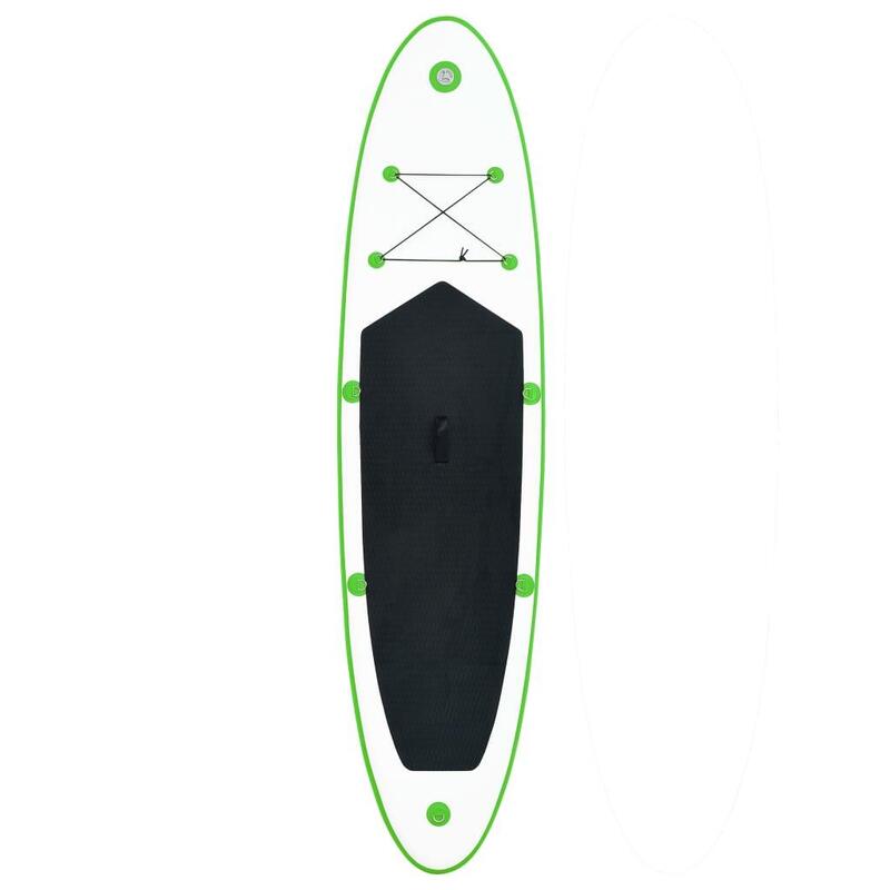 Juego de tabla paddle surf inflable verde y blanco