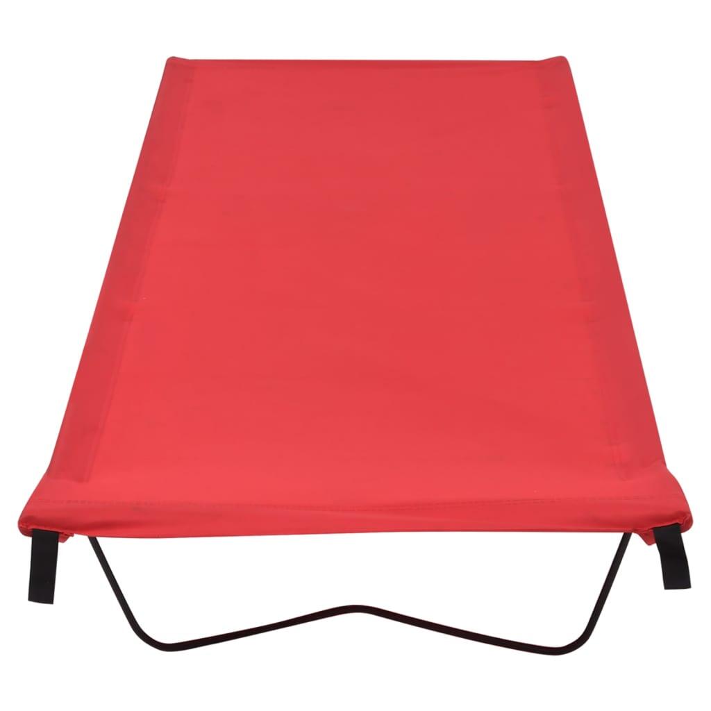 Cama de camping tela Oxford y acero roja 180x60x19 cm 2/6