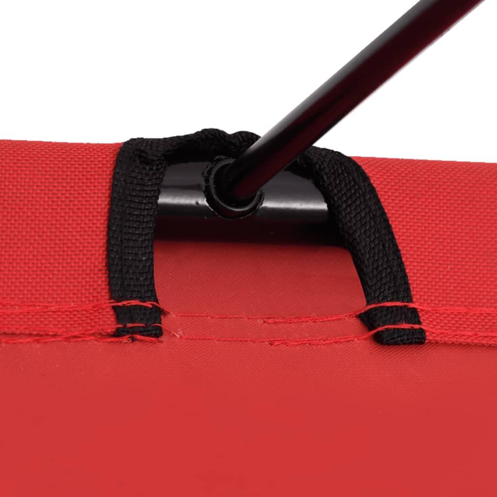 Cama de camping tela Oxford y acero roja 180x60x19 cm 4/6
