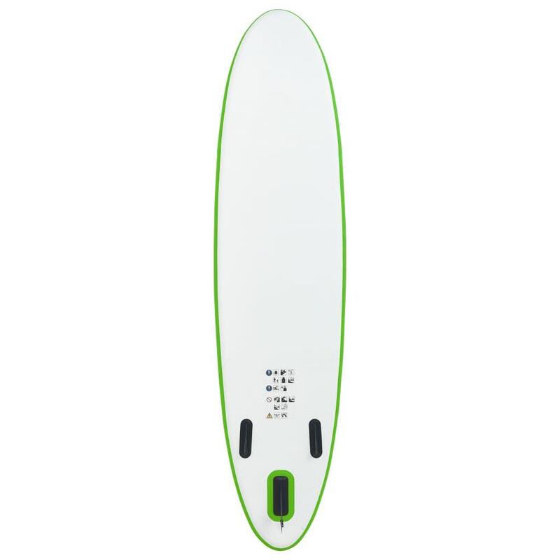 Juego de tabla paddle surf inflable verde y blanco