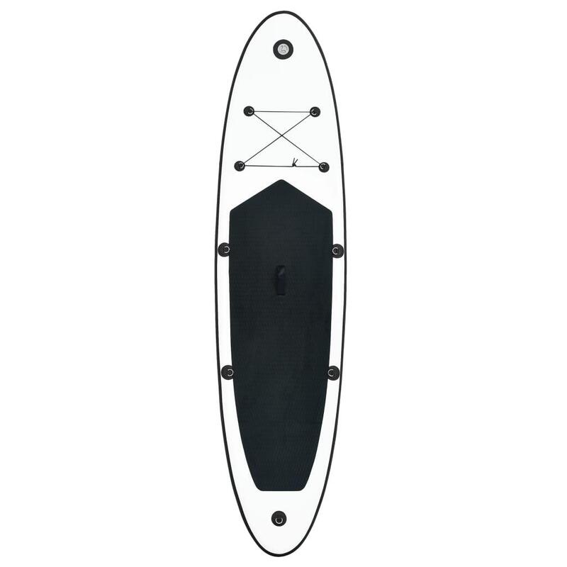 Juego de tabla de paddle surf inflable negro y blanco