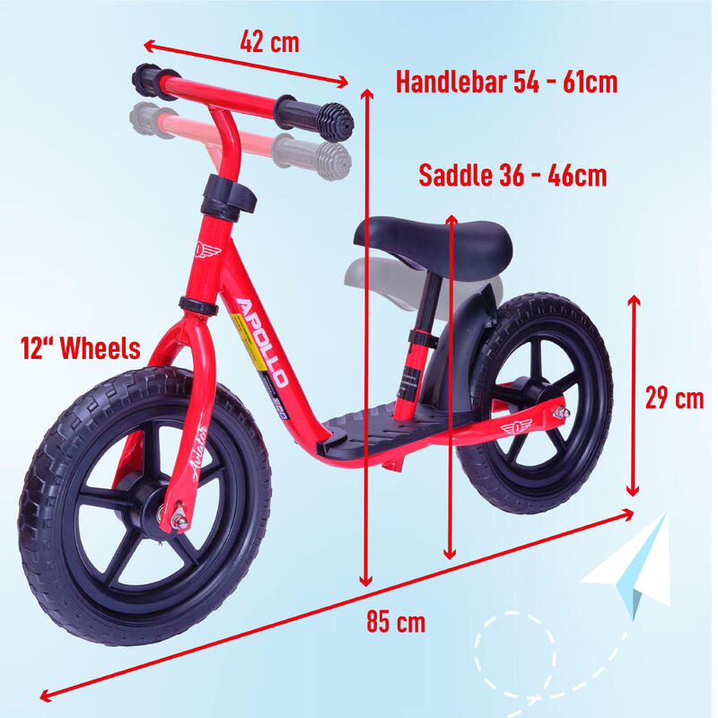 Aviator Bicicleta sin Pedales de 12 Pulgadas – para Niñas y Niños