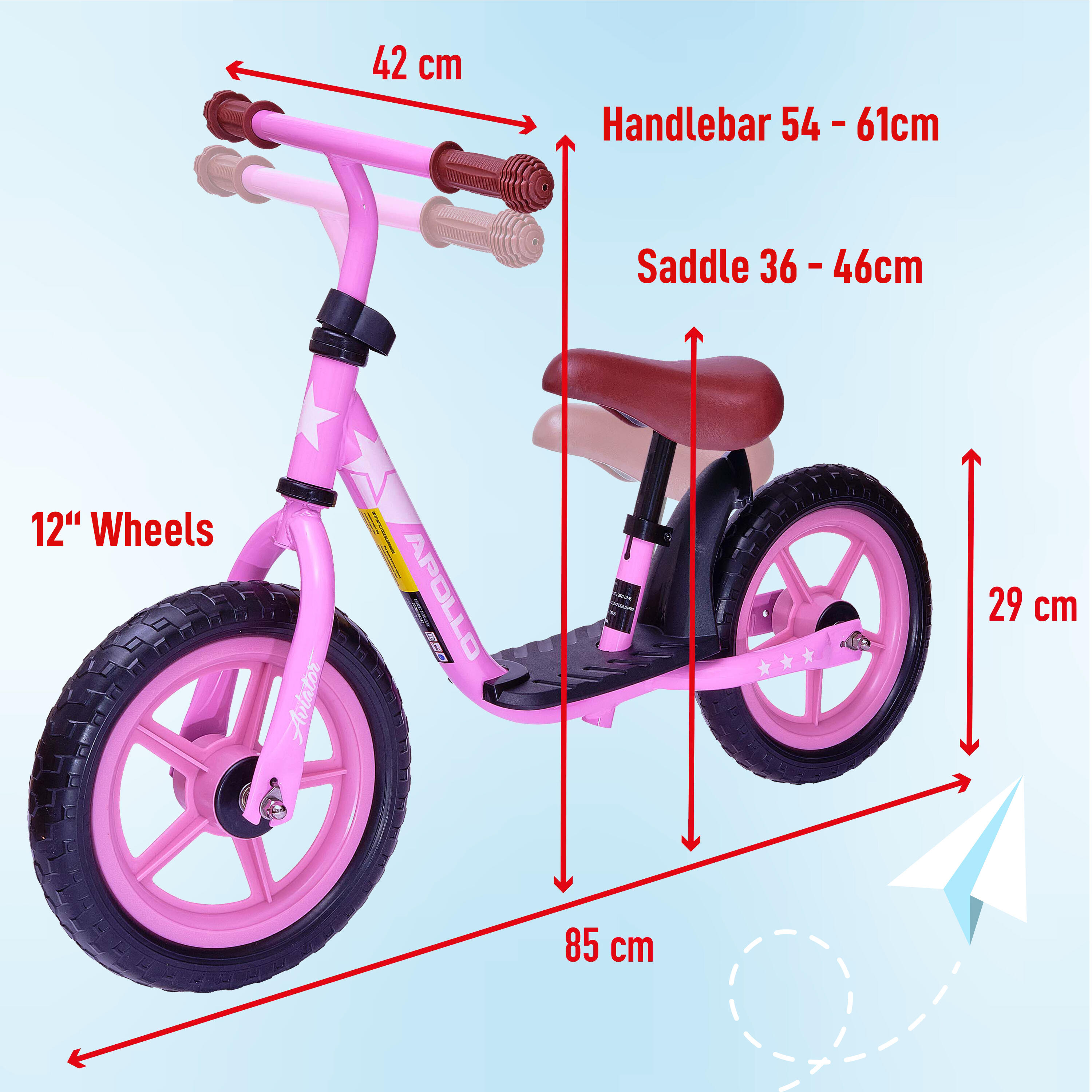 Aviator Bicicleta sin Pedales de 12 Pulgadas – para Niñas y Niños 2/7