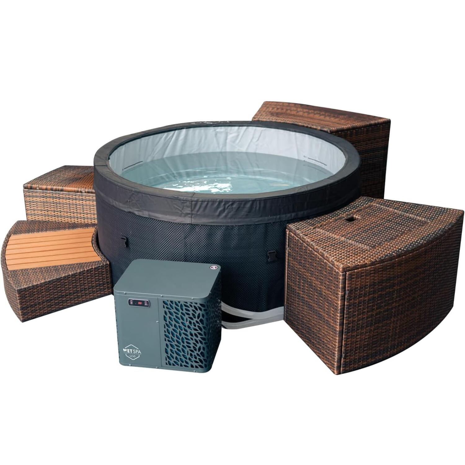 NETSPA Ijsbad + spa met meubelset - 4 zits - NetSpa Ice Vita - multifunctioneel - 3 kW