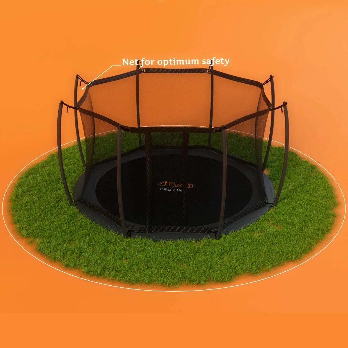 Trampolino rotondo Avyna Pro-Line InGround Ø430 cm con rete di sicurezza 6/7