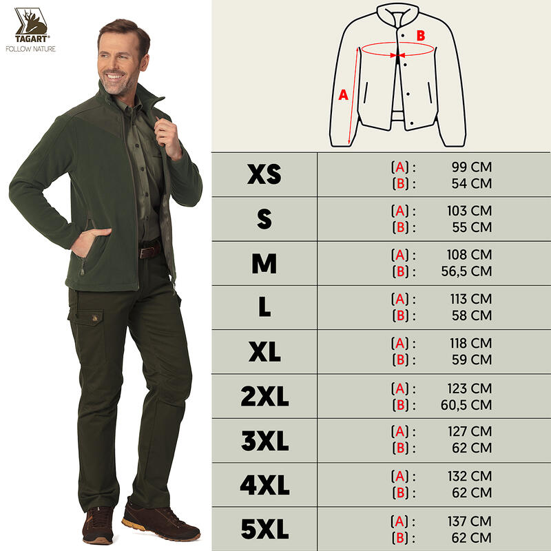 Lovecký pánský fleece Elk s 5 kapsami