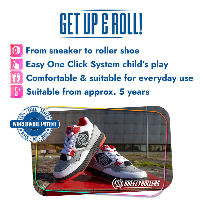 Breezy Rollers Jumper Red Pantofi Cu Roți - Alb - 30