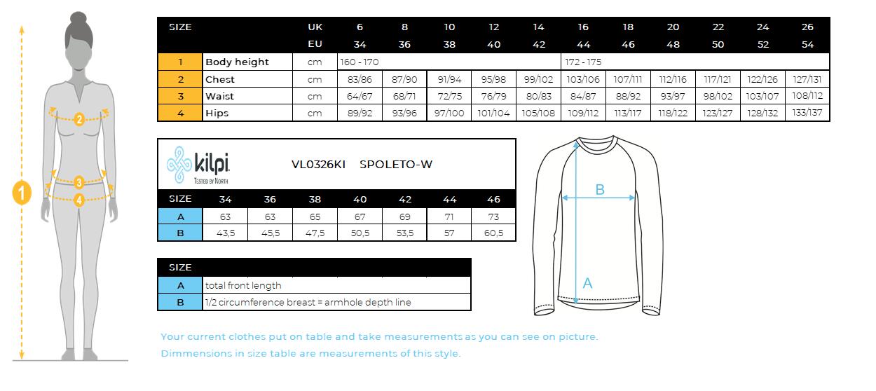 Camiseta manga larga de running y senderismo SPOLETO-W mujer KILPI Blanco 4/4