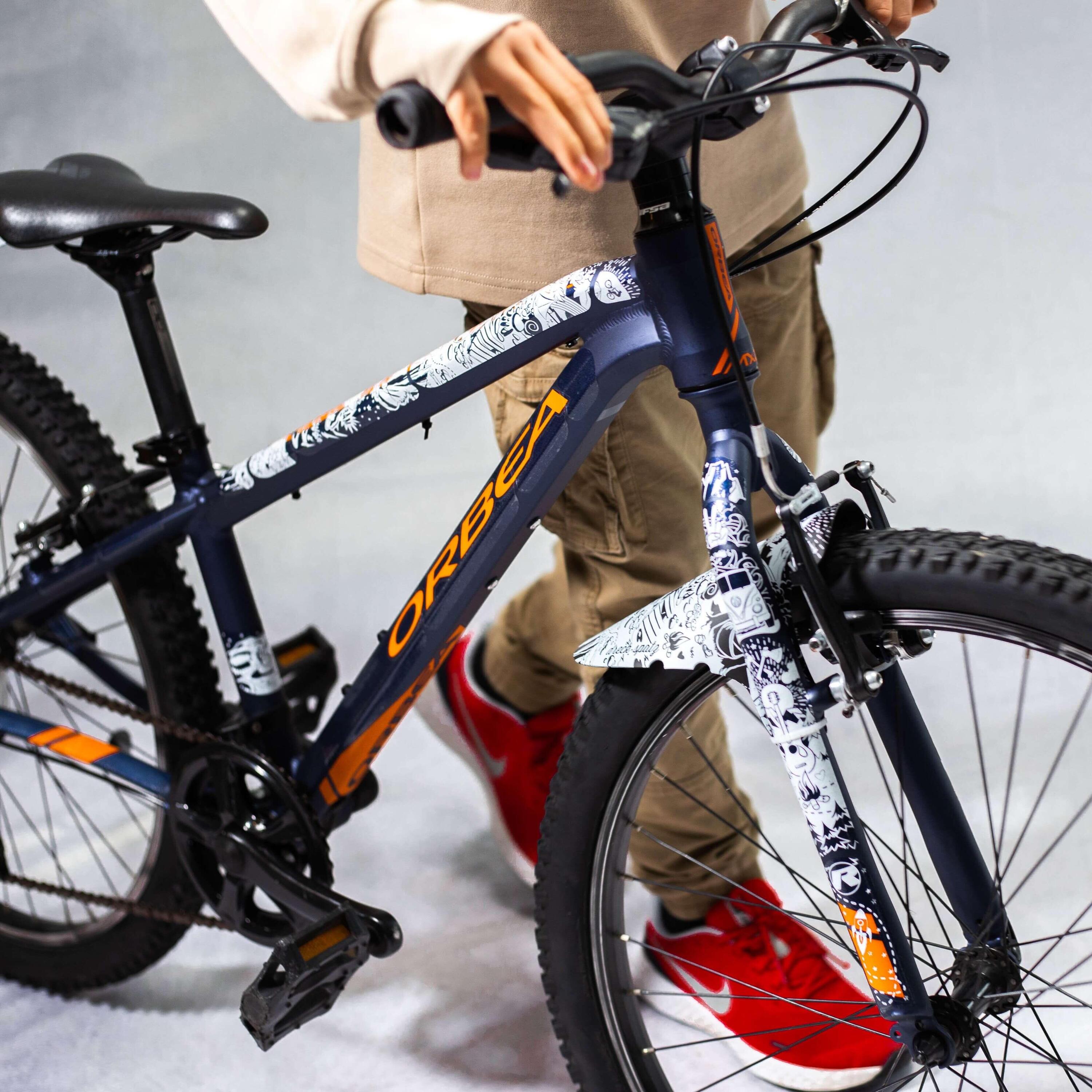 Aufkleber Schutzfolie Rahmenschutz für Kinderfahrräder 43-teilig 20'' - 26'' 4/6
