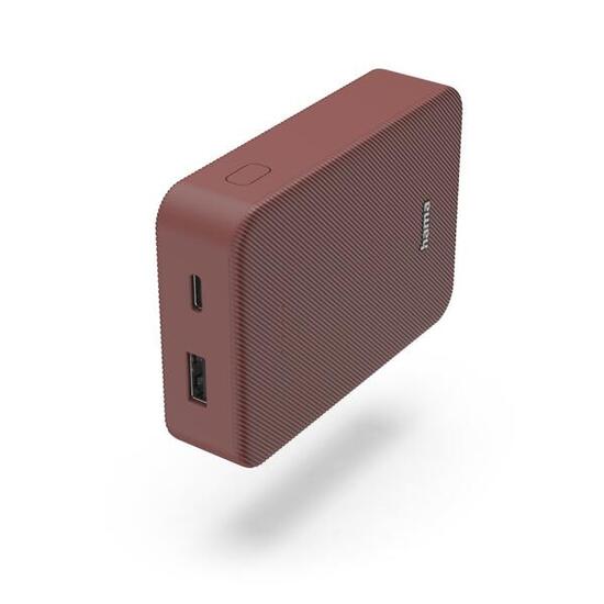 HAMA Power Pack Colour 10, 10000mAh, USB-C, USB-A, Rot
