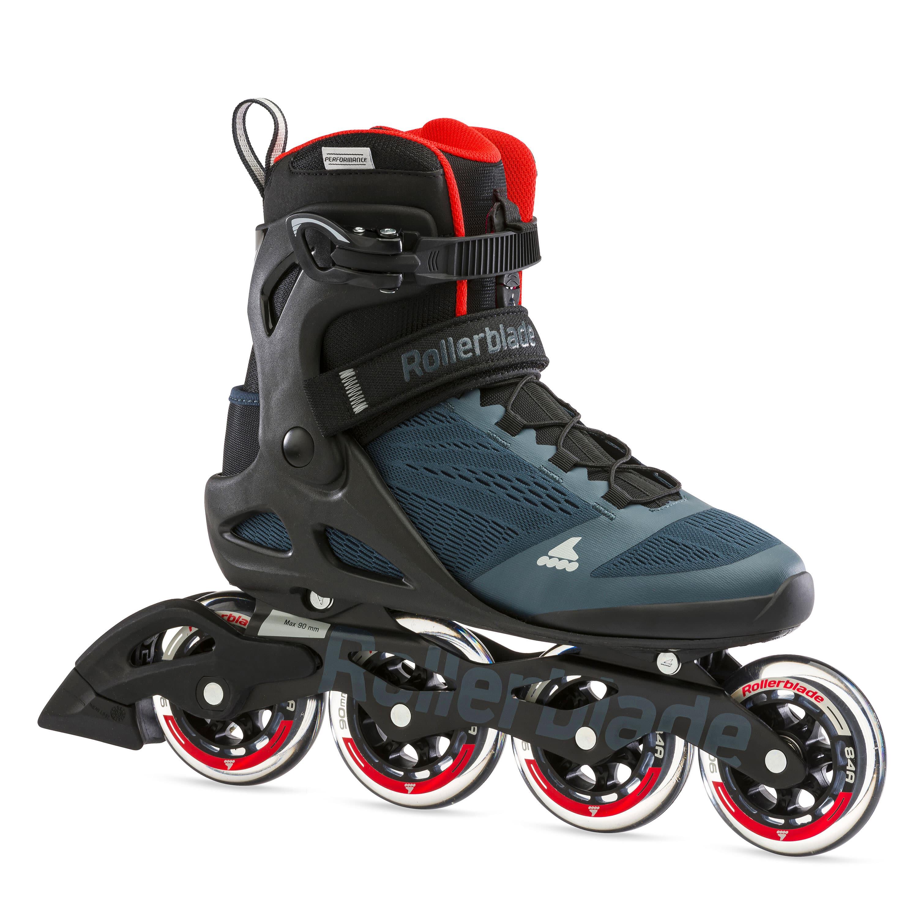 Rollerblade - Rollerblade Macroblade 90, Bleu Orion/ Orange Epicé, 46 - Rollers En Ligne - Bleu|noir|vert - 46 - Decathlon