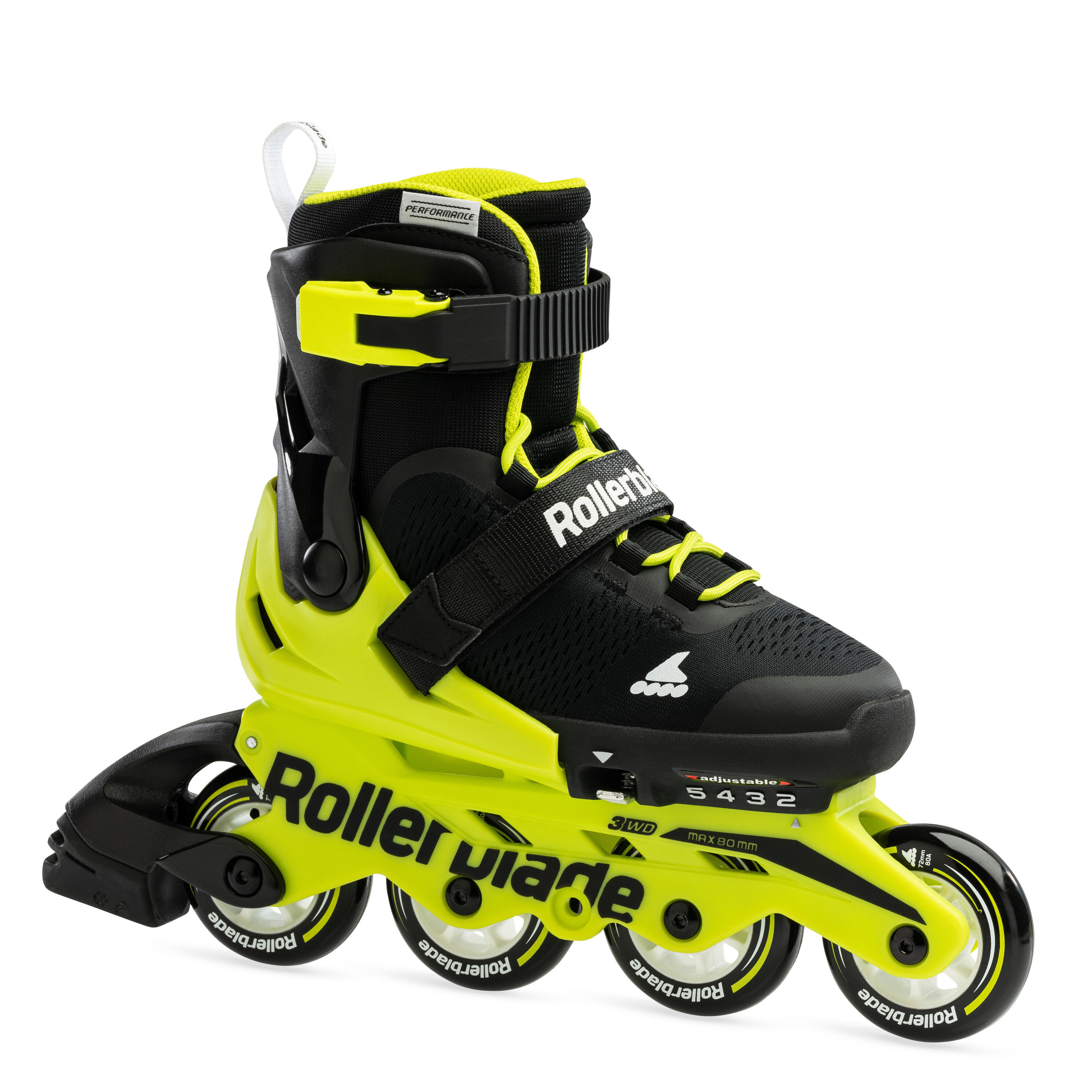 ROLLERBLADE ROLLERBLADE MICROBLADE, BLACK/NEON YELLOW, 36.5-40.5