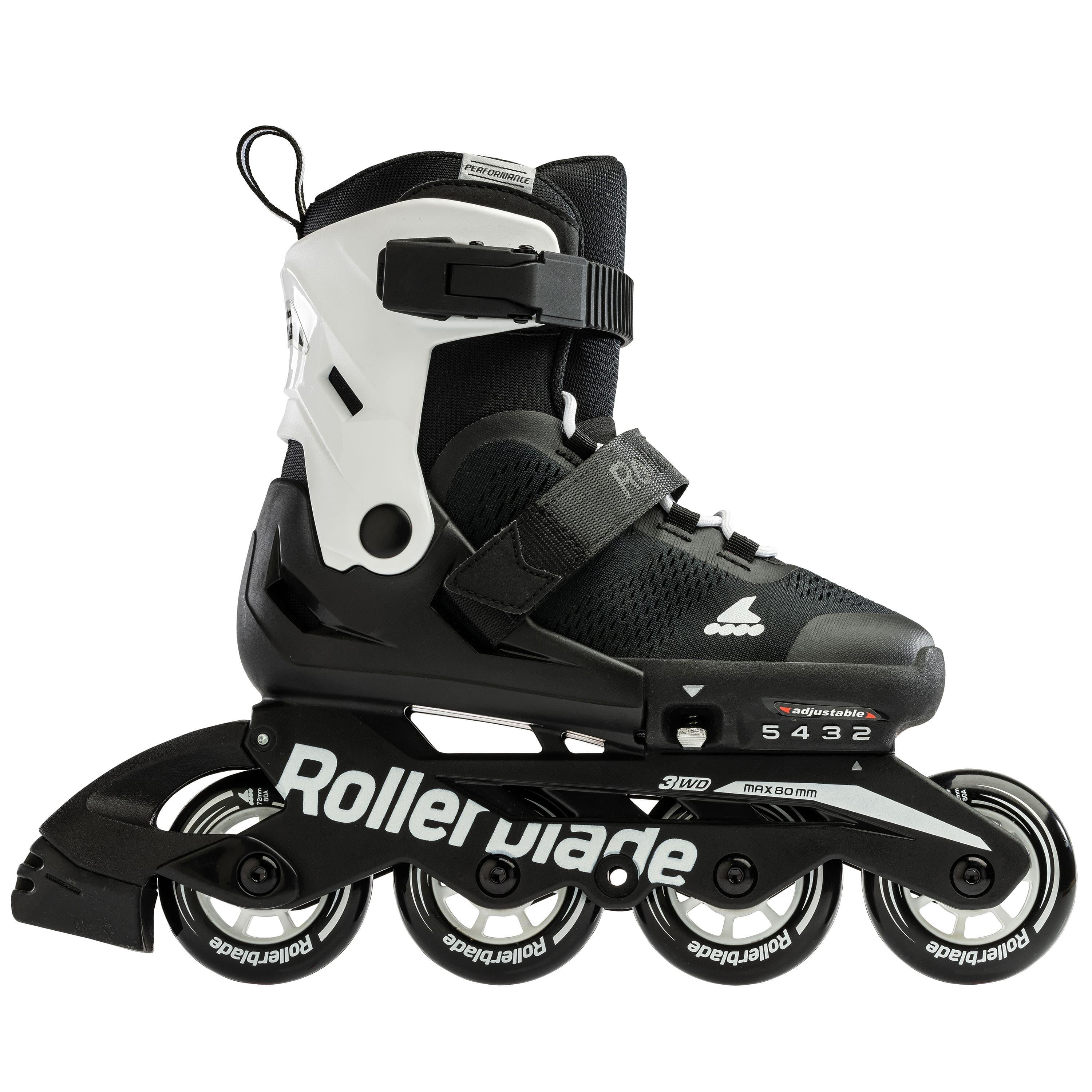 ROLLERBLADE MICROBLADE, BLACK/WHITE, 28-32 3/6