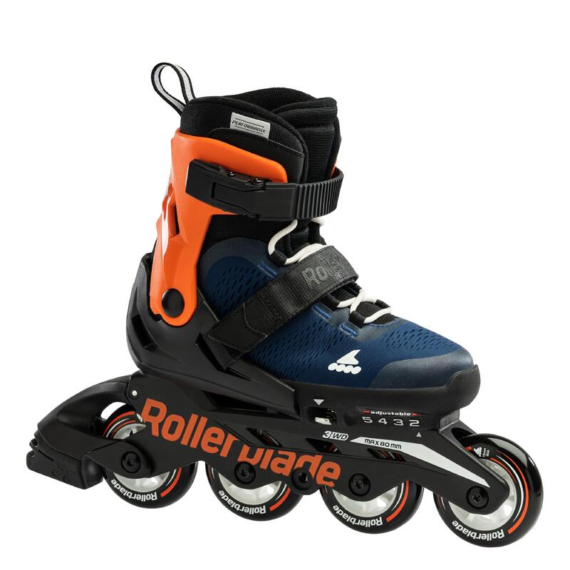 ROLLERBLADE MICROBLADE, AZUL MEDIANOCHE/ NARANJA CÁLIDO, 36.5-40.5