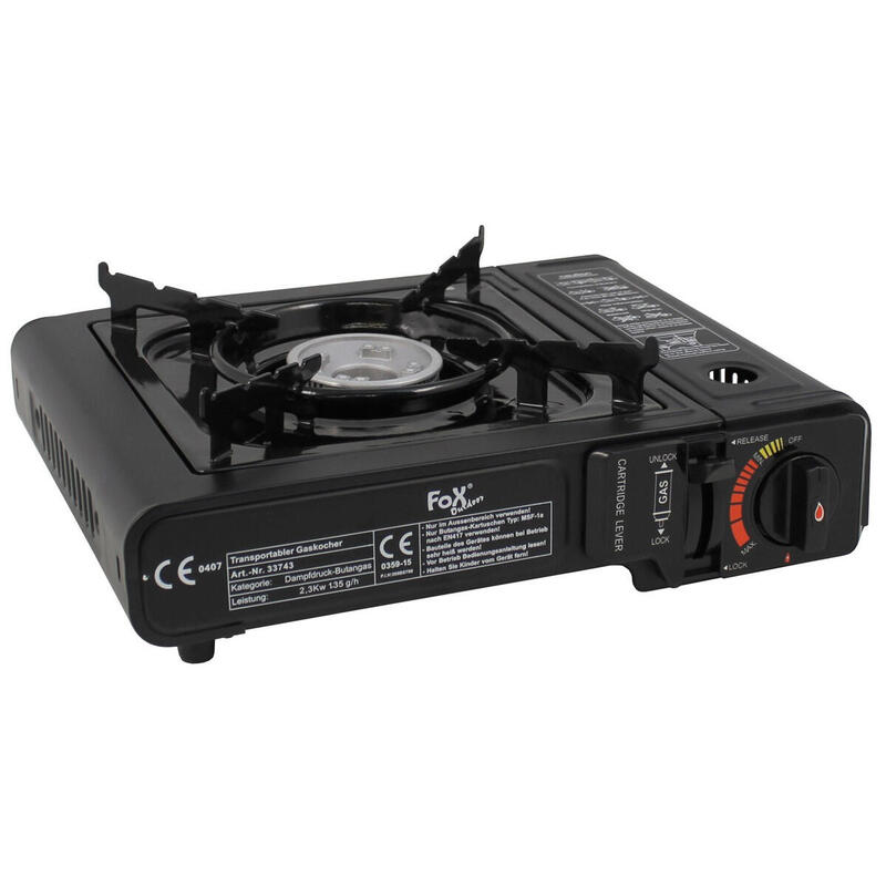 Aragaz portabil camping Fox Outdoor, aprindere piezo, cu geanta transport
