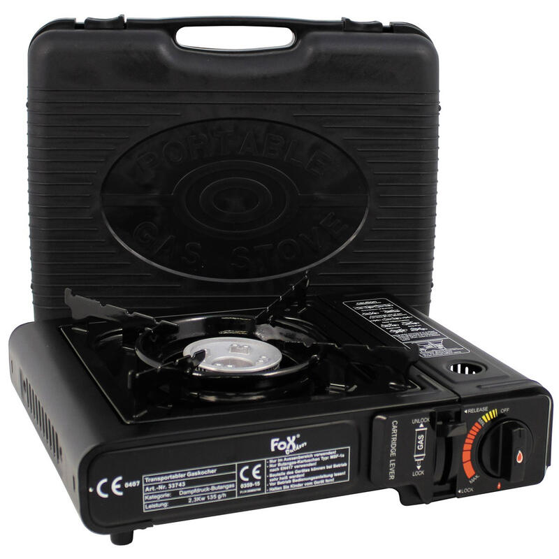 Aragaz portabil camping Fox Outdoor, aprindere piezo, cu geanta transport