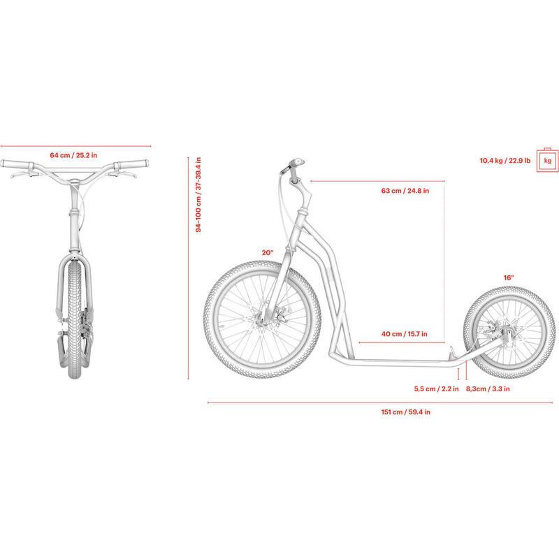 Scooter mit Lufträder  S2016 Disc  Schwarz