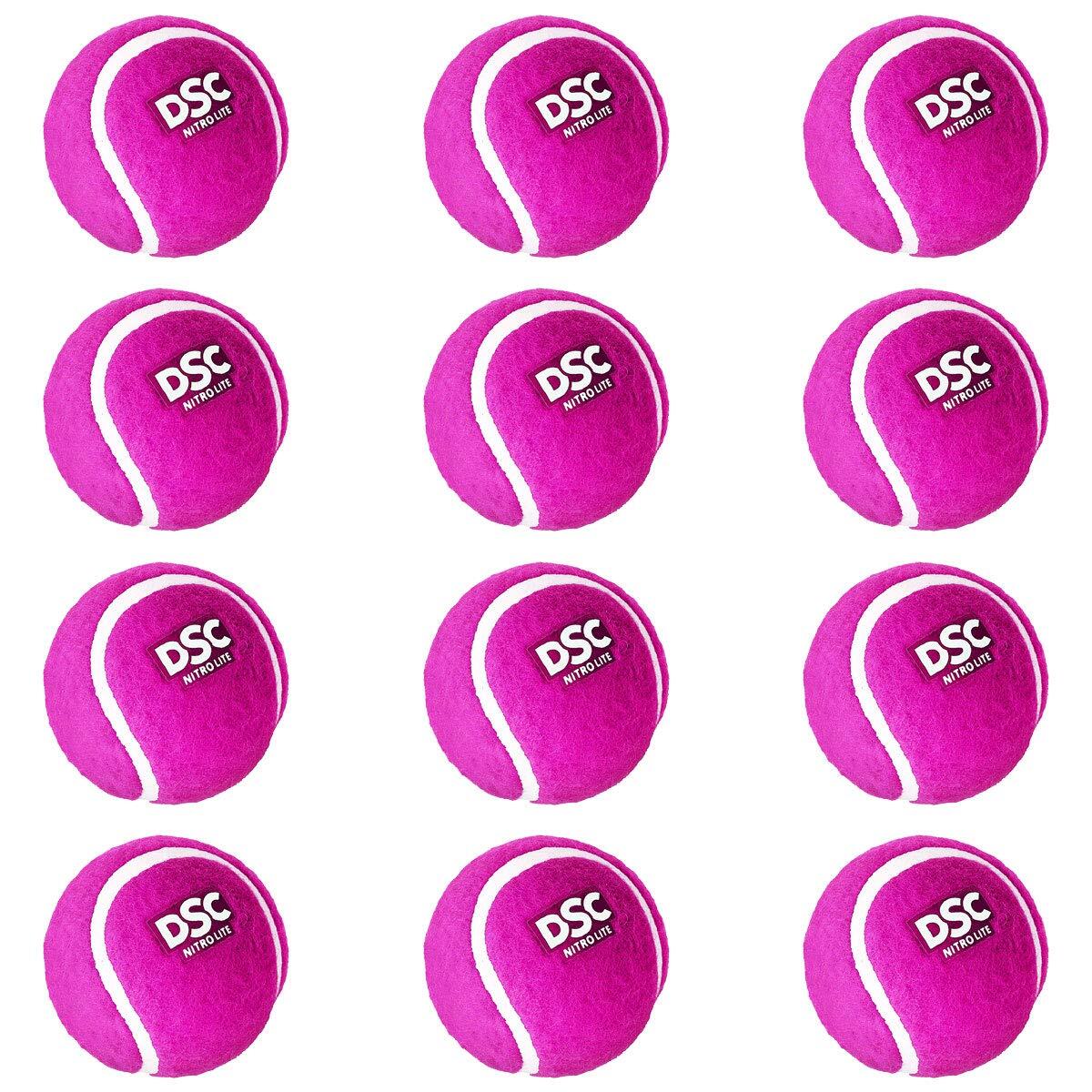 DSC DSC Nitro Heavy Tennis Cricket Ball (Pink, 12er Pack) | Leder