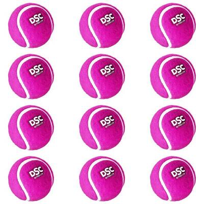 DSC Nitro Heavy Tennis-Cricket-Ball (Pink), 12er Pack, Gummi