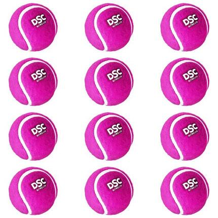 DSC Nitro Heavy Tennis-Cricket-Ball (Pink), 12er Pack, Gummi