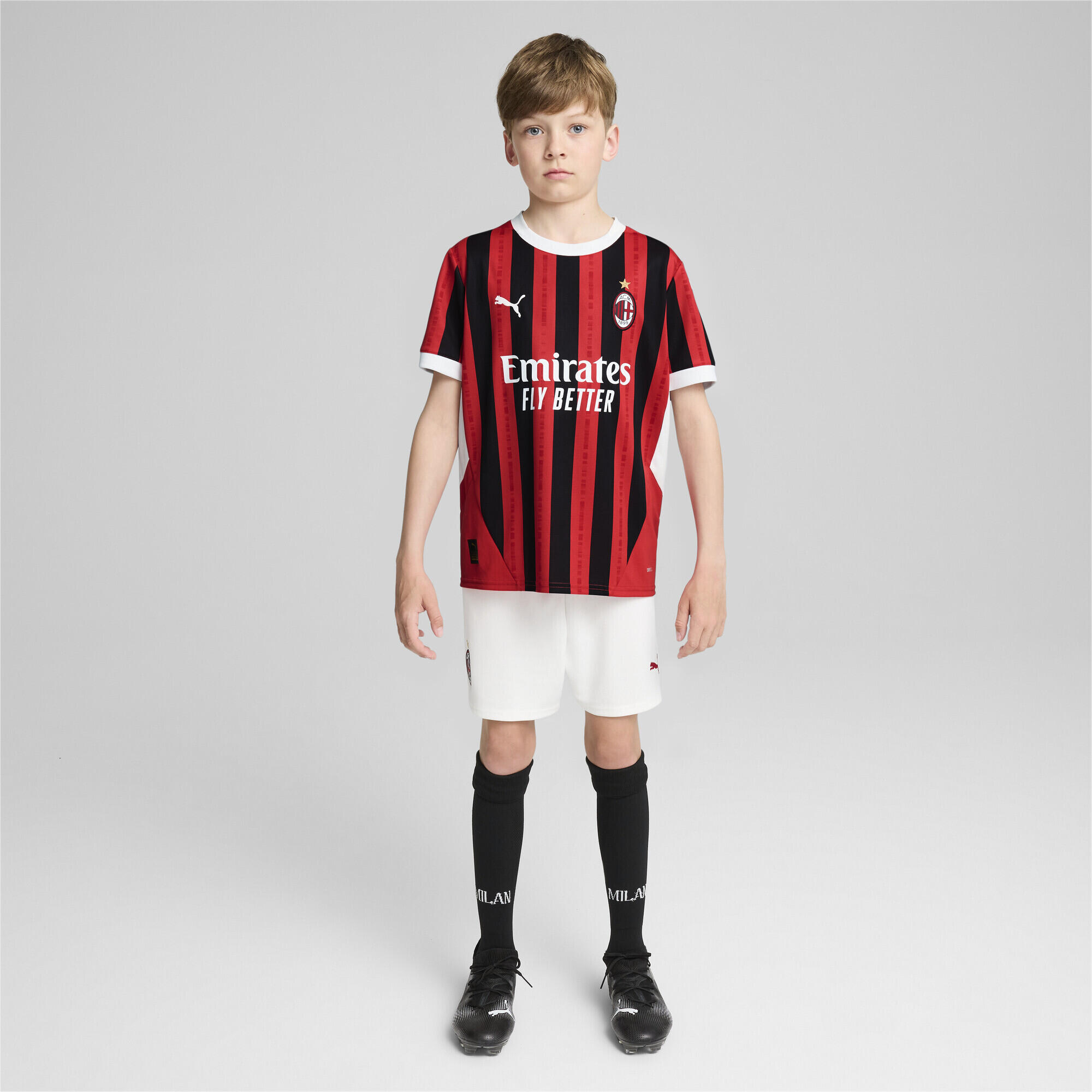Shorts AC Milan 24/25 per ragazzi PUMA White For All Time Red 6/7