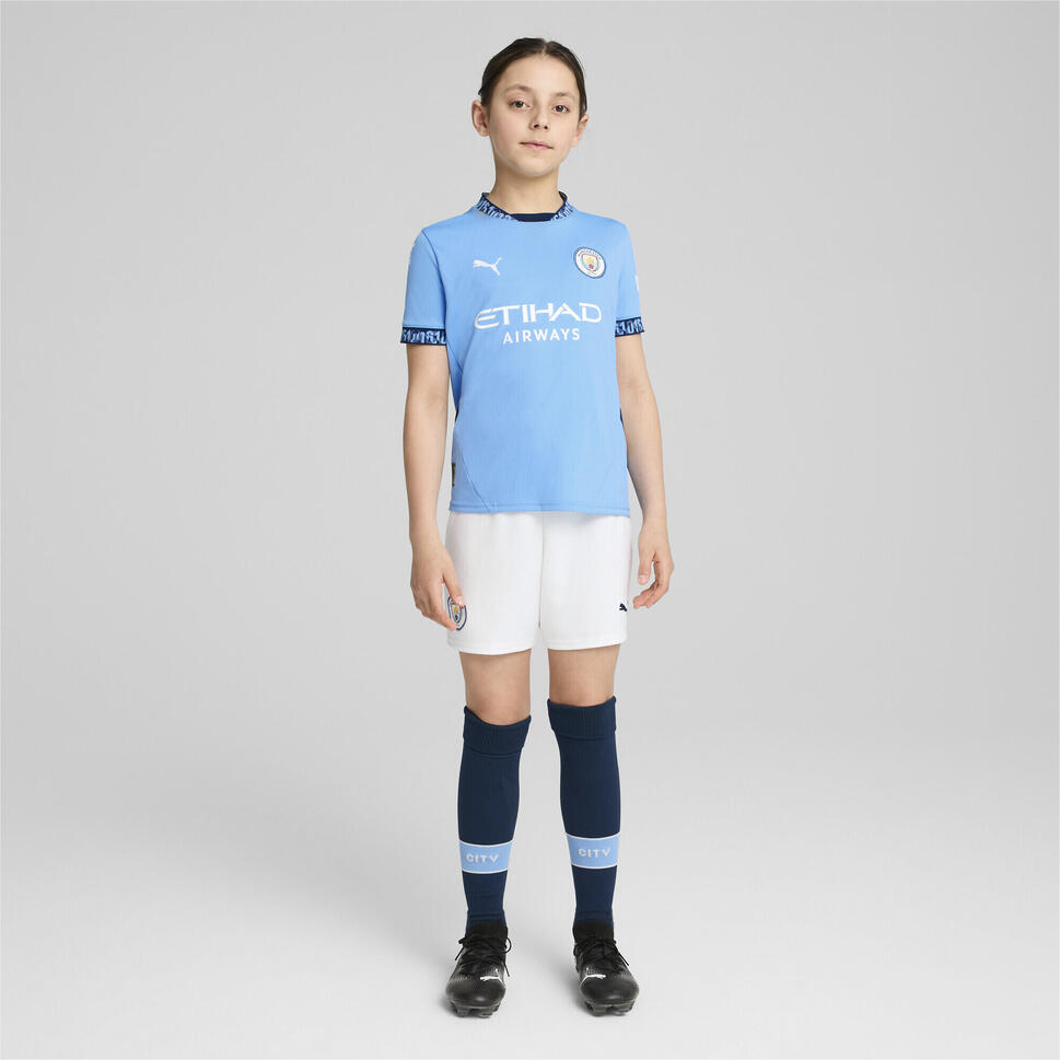 Szorty młodzieżowe Manchester City 24/25 PUMA White Marine Blue