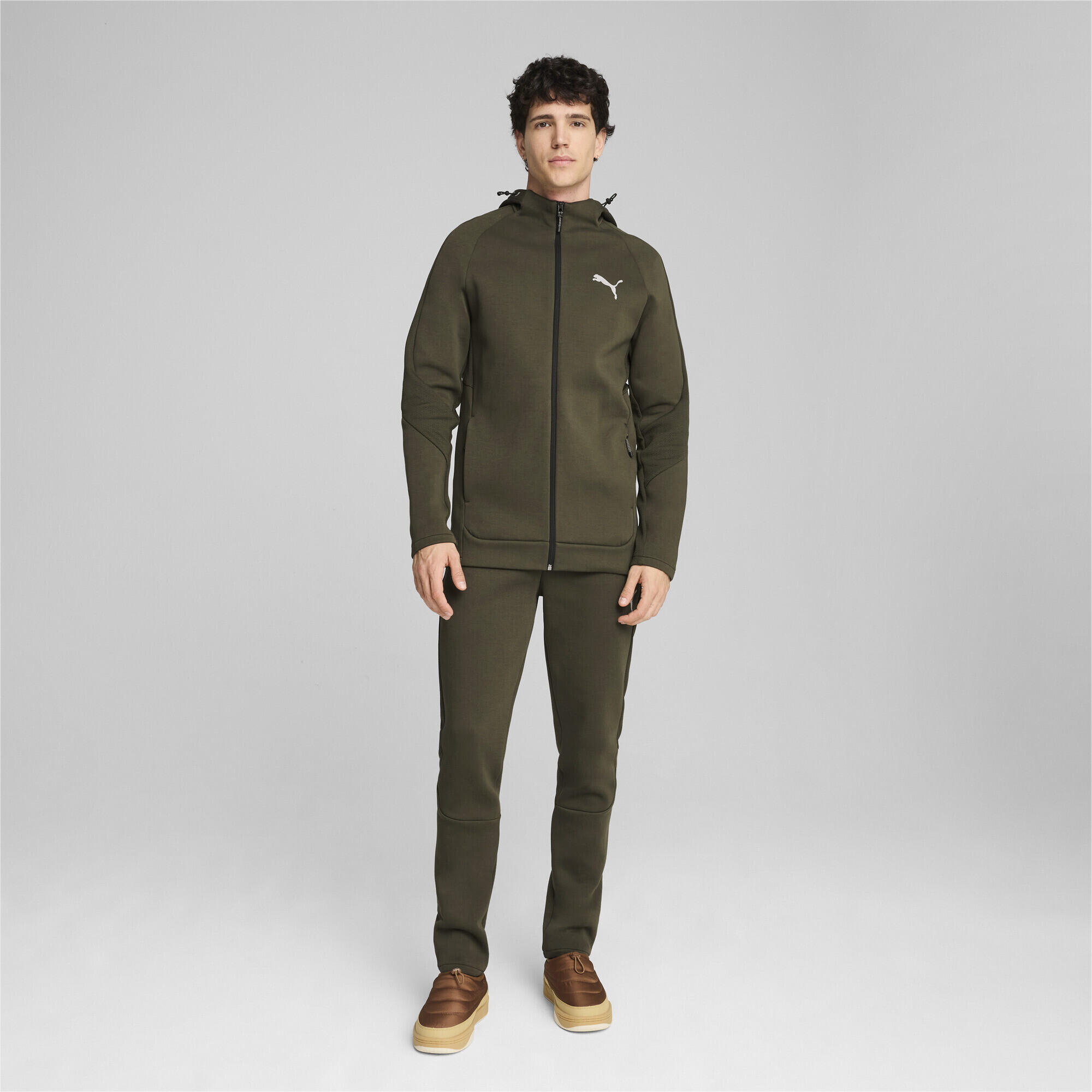 Sudadera con capucha y cremallera EVOSTRIPE Hombre PUMA Dark Olive Green 2/7