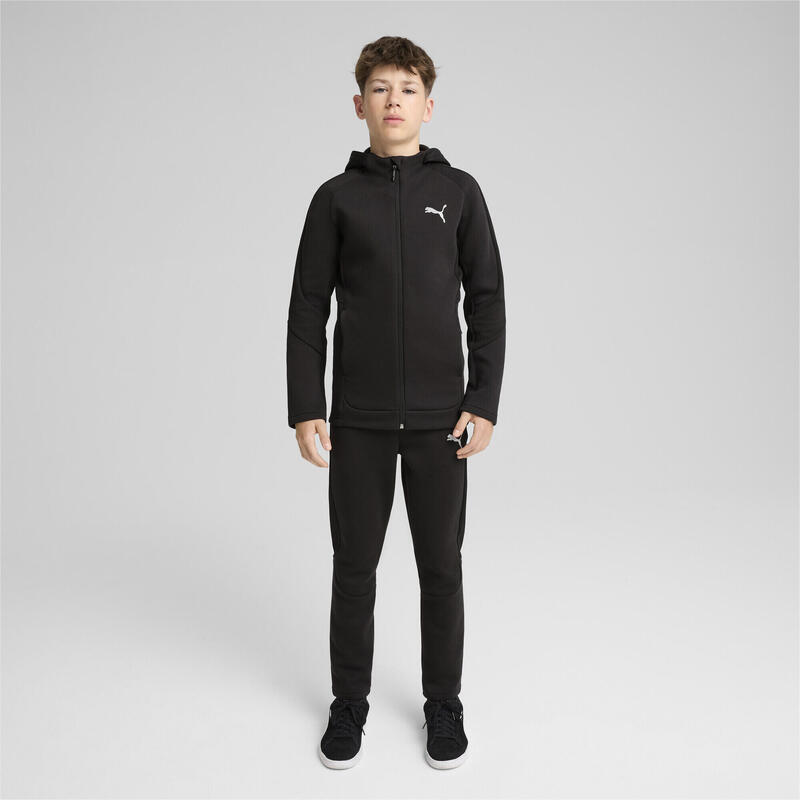 EVOSTRIP mikina s kapucí na zip pro mládež PUMA Black