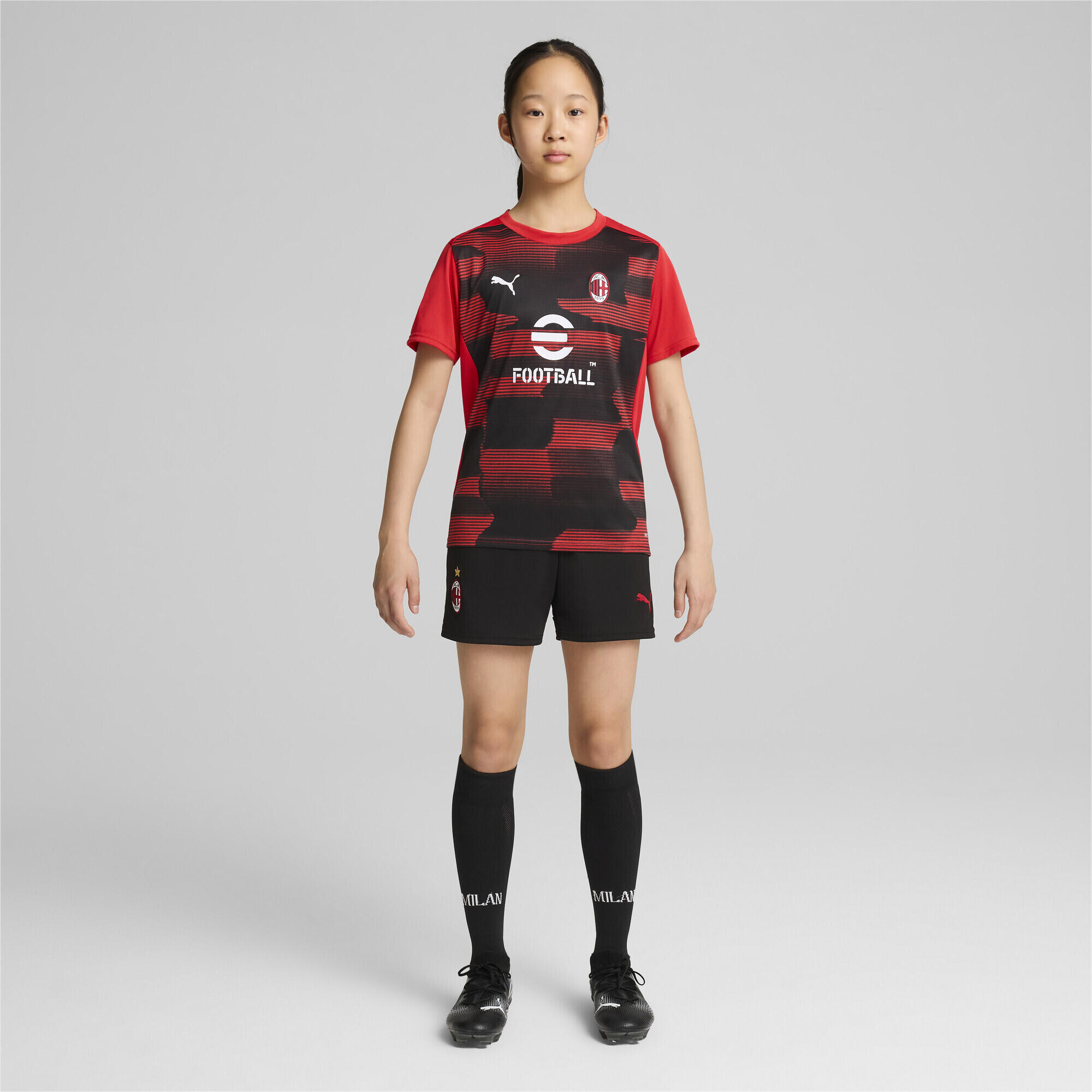 Maglia a maniche corte pre-partita AC Milan per ragazzi PUMA 6/7