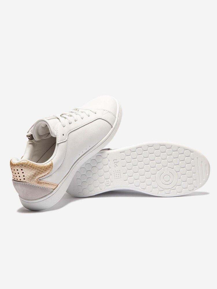 Baskets zippées Femme - LAGAZIP Blanc + Or 4/5