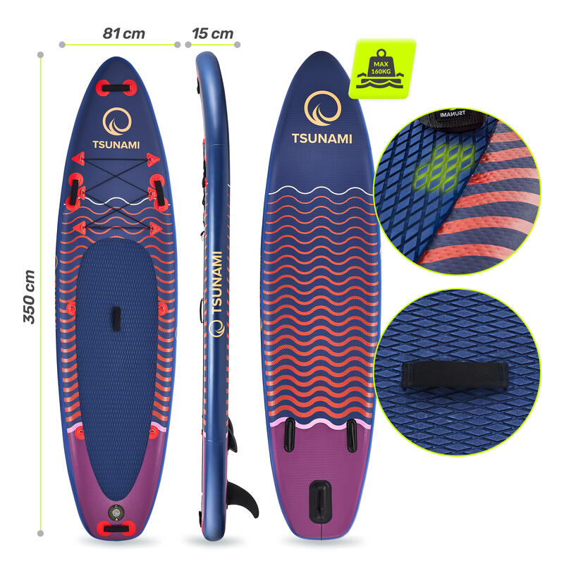 Deska SUP TSUNAMI stand up paddle 11’6″ 350cm T05 4FIZJO Decathlon