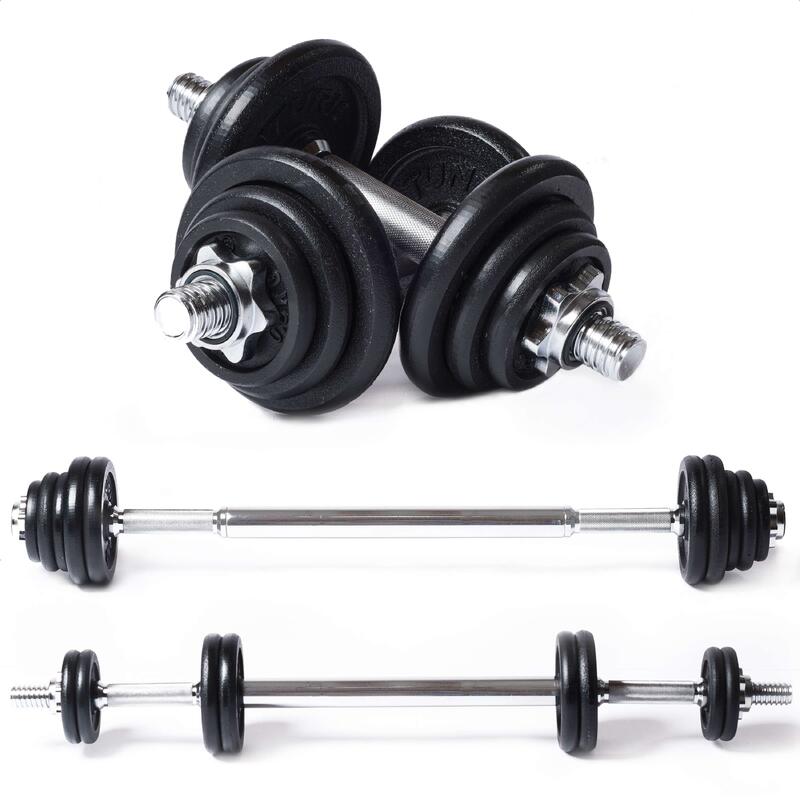 Set d'haltères + Barres + Poids 20KG