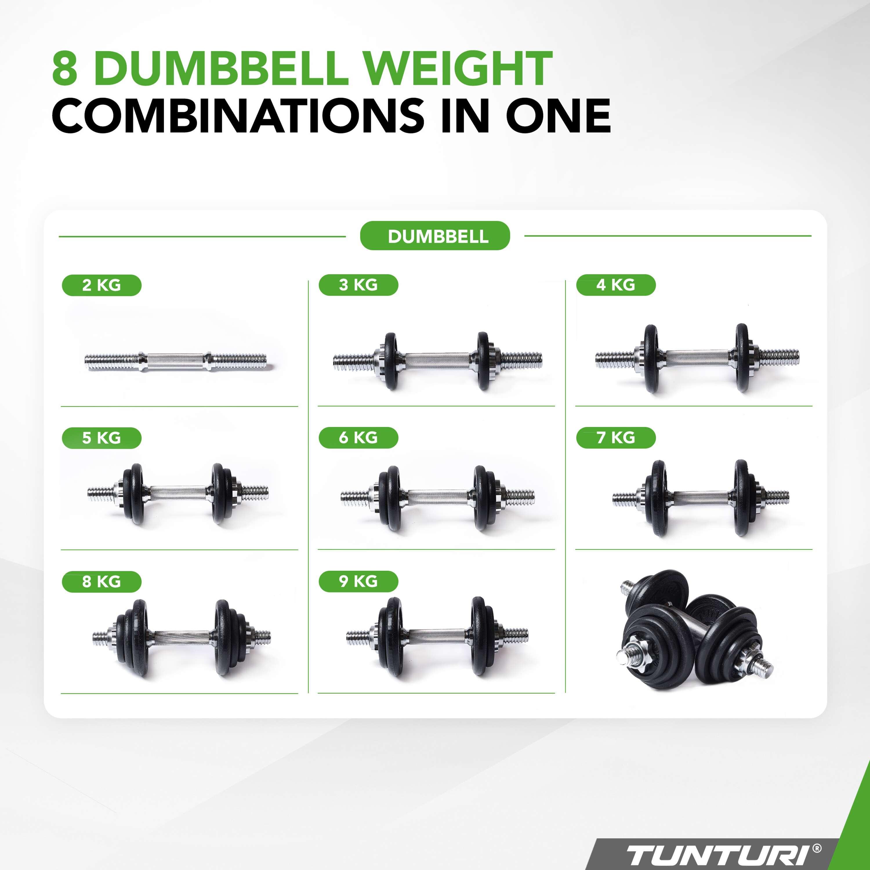 Halter en Dumbells Gewichtenset - Halterset 20 kg - Halterstang met Gewichten 5/7
