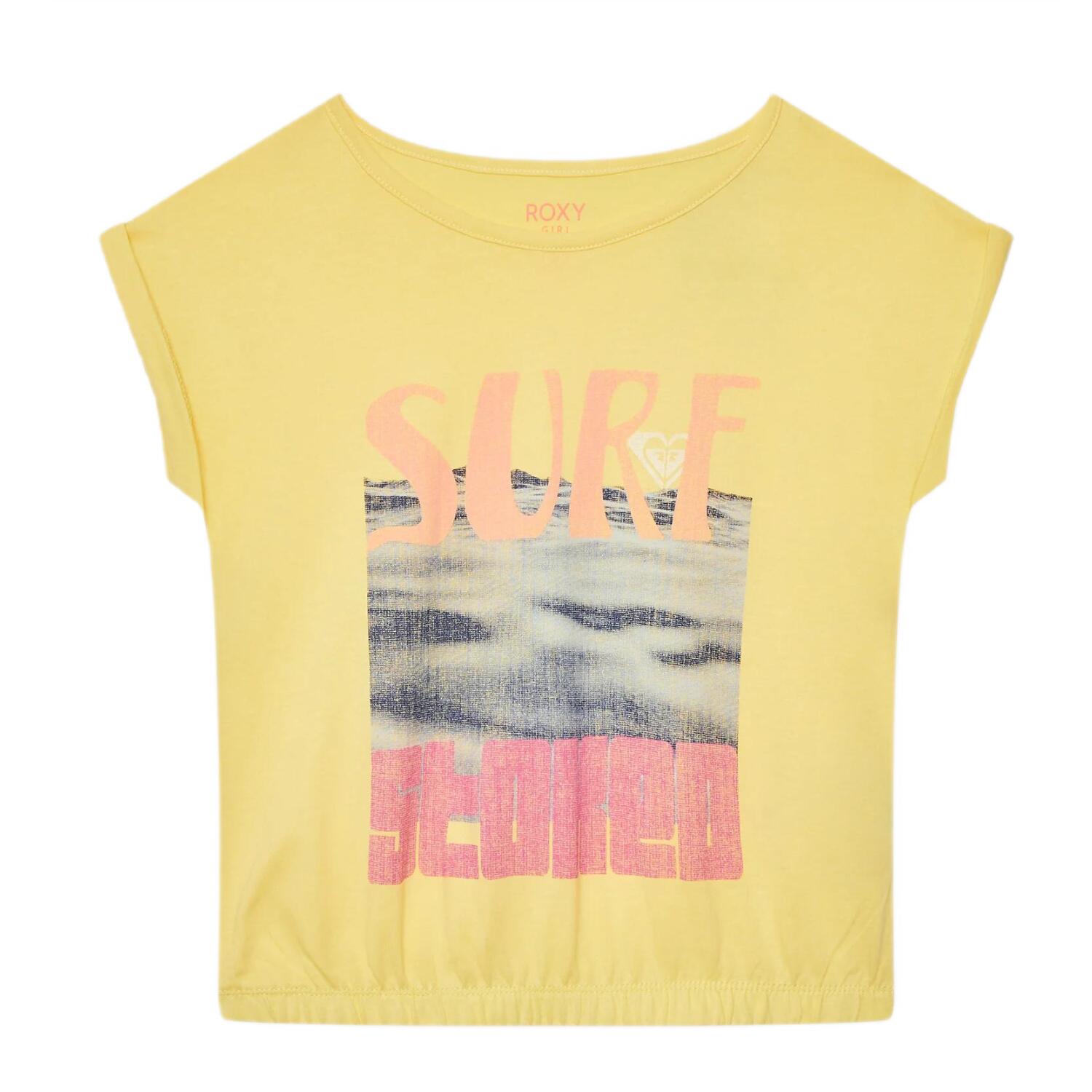 Roxy - T-shirt De Sport Roxy Everything Pour Enfants - Chemise Manches Courtes - Jaune - 4 À 6 Ans - Decathlon