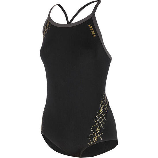Costume da bagno Zone3 Iconic Bound Back - Nero / Oro - Taglia 30