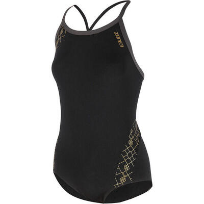 Zone3 iconic bound back badpak - zwart / goud - maat 34