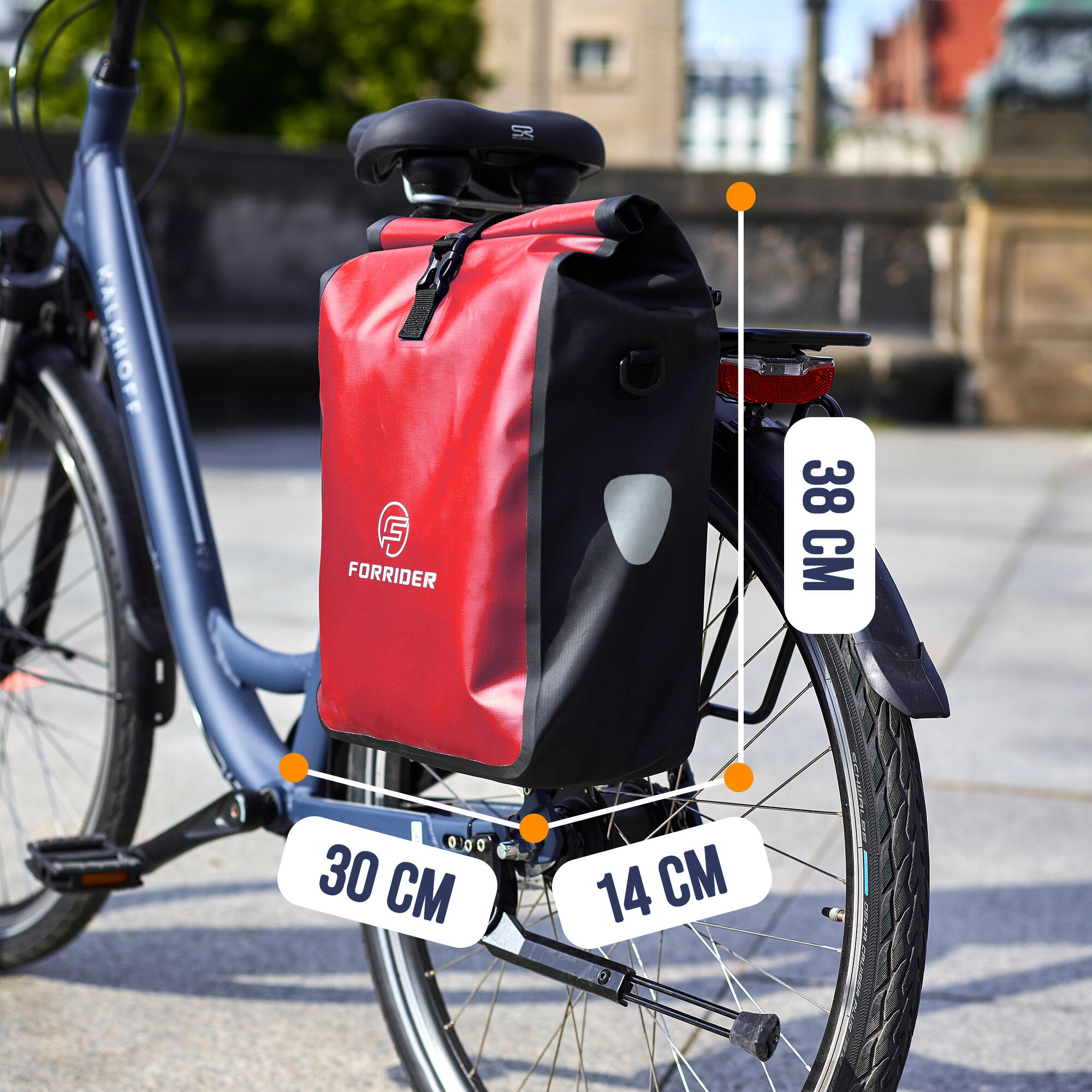 Fahrradtasche Basic 22L-Wasserdichte Gepäckträgertasche perfekter Allrounder 3/8