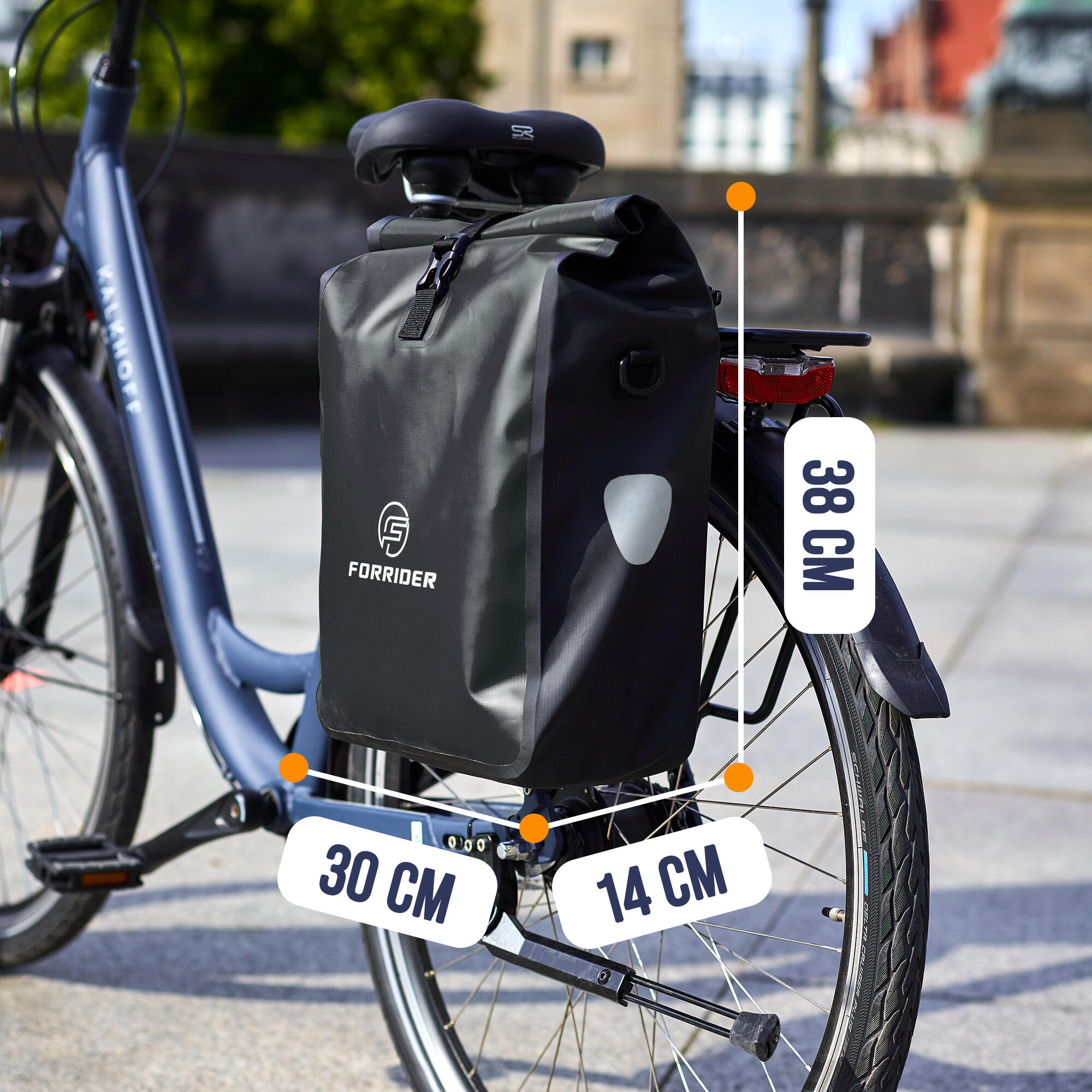Fahrradtasche Basic 22L-Wasserdichte Gepäckträgertasche perfekter Allrounder 3/8