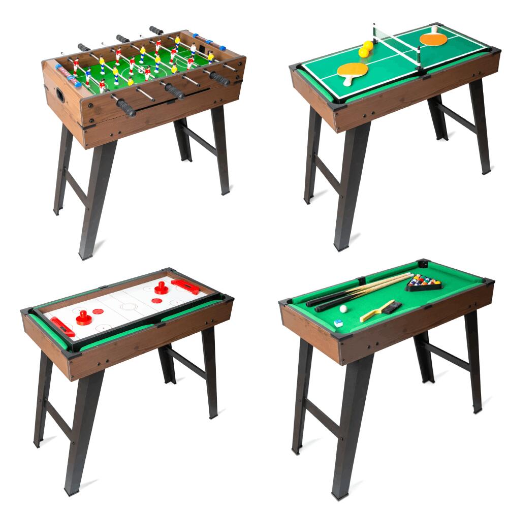 Devessport Mesa Multijuego 4-1 Woody (Futbolín, Billar, Ping Pong y Air Hockey) 1/7