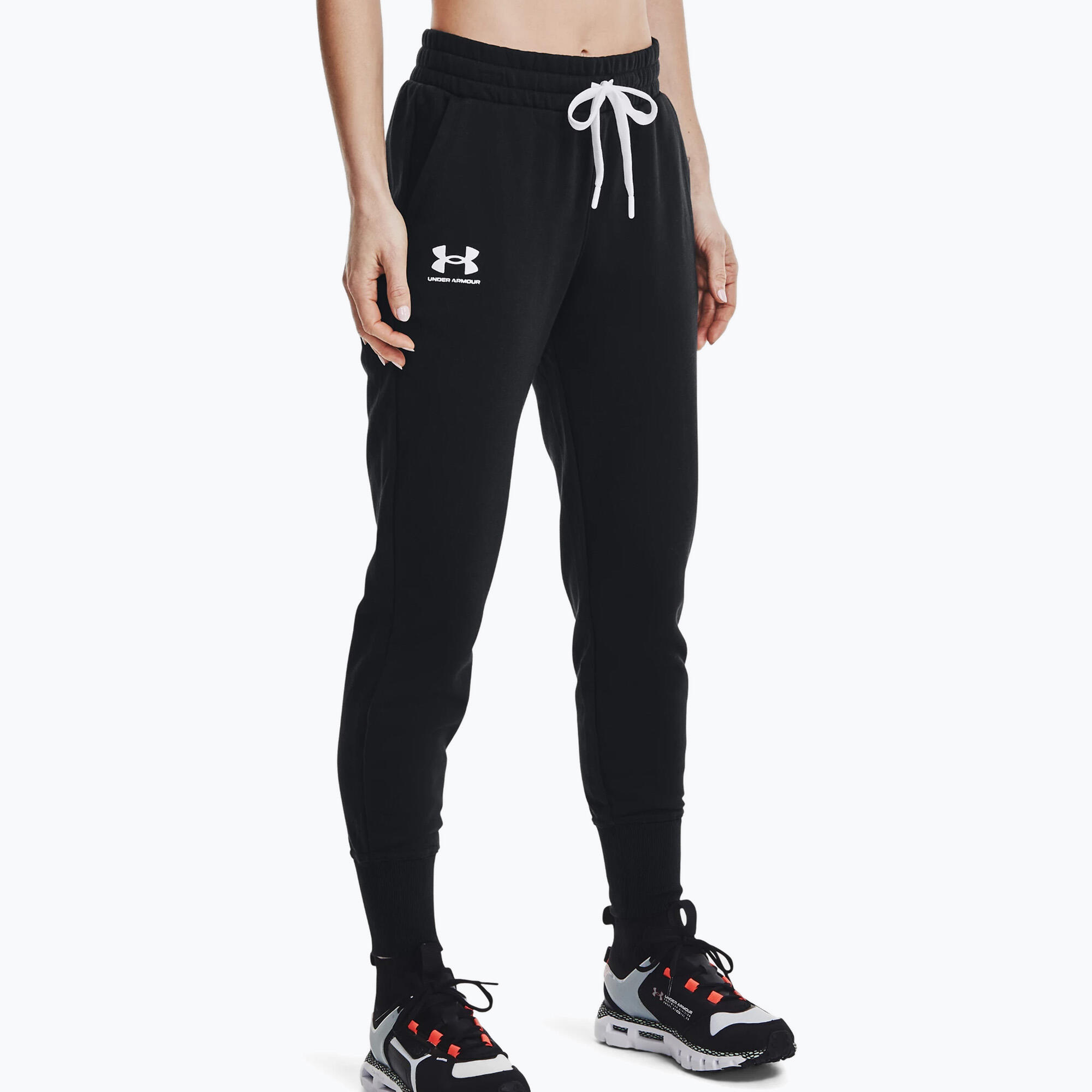 Calças de corrida Rival Fleece para senhora/senhora (Preto) 3/7