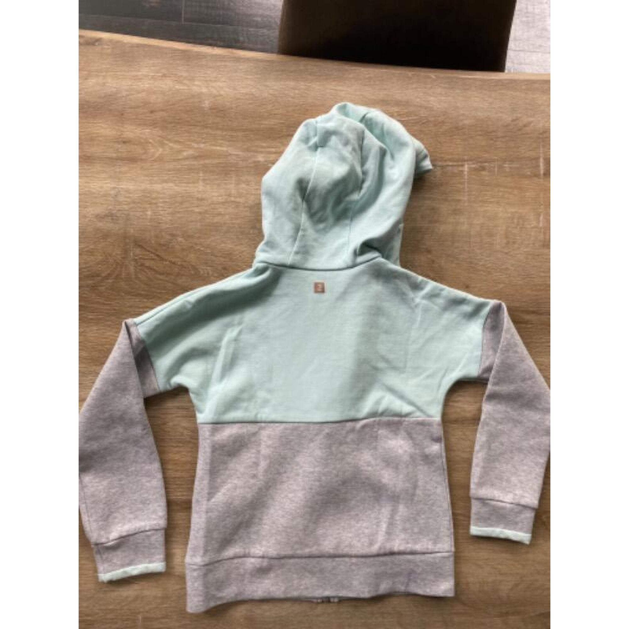 C2C - Sweat zippé à capuche vert/gris chiné